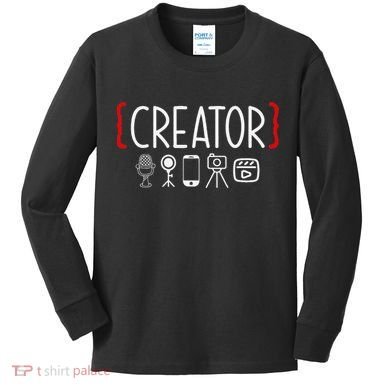 Content Creator Blogger Vlogger Influencer Creator Kids Long Sleeve Shirt