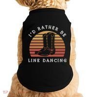 Cow Cow Boots ID Rather Be Line Dancing Great Gift Doggie Tank thumb 0