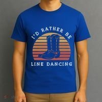 Cow Cow Boots ID Rather Be Line Dancing Great Gift T-Shirt thumb 3
