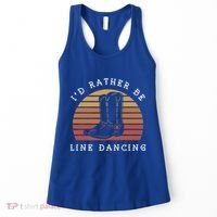 Cow Cow Boots ID Rather Be Line Dancing Great Gift Women's Tank Top thumb 0