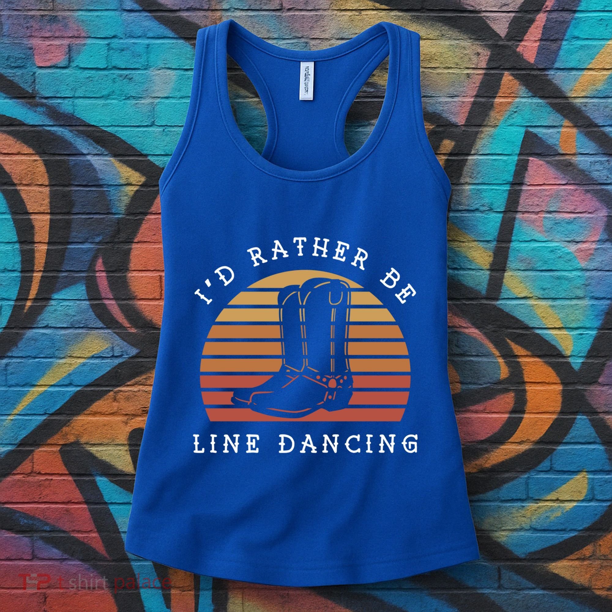 Cow Cow Boots ID Rather Be Line Dancing Great Gift Women's Tank Top