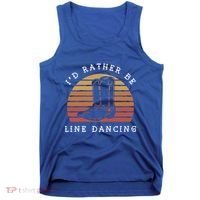 Cow Cow Boots ID Rather Be Line Dancing Great Gift Tank Top thumb 0