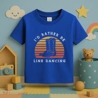 Cow Cow Boots ID Rather Be Line Dancing Great Gift Toddler T-Shirt thumb 3