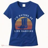 Cow Cow Boots ID Rather Be Line Dancing Great Gift Women's T-Shirt thumb 0