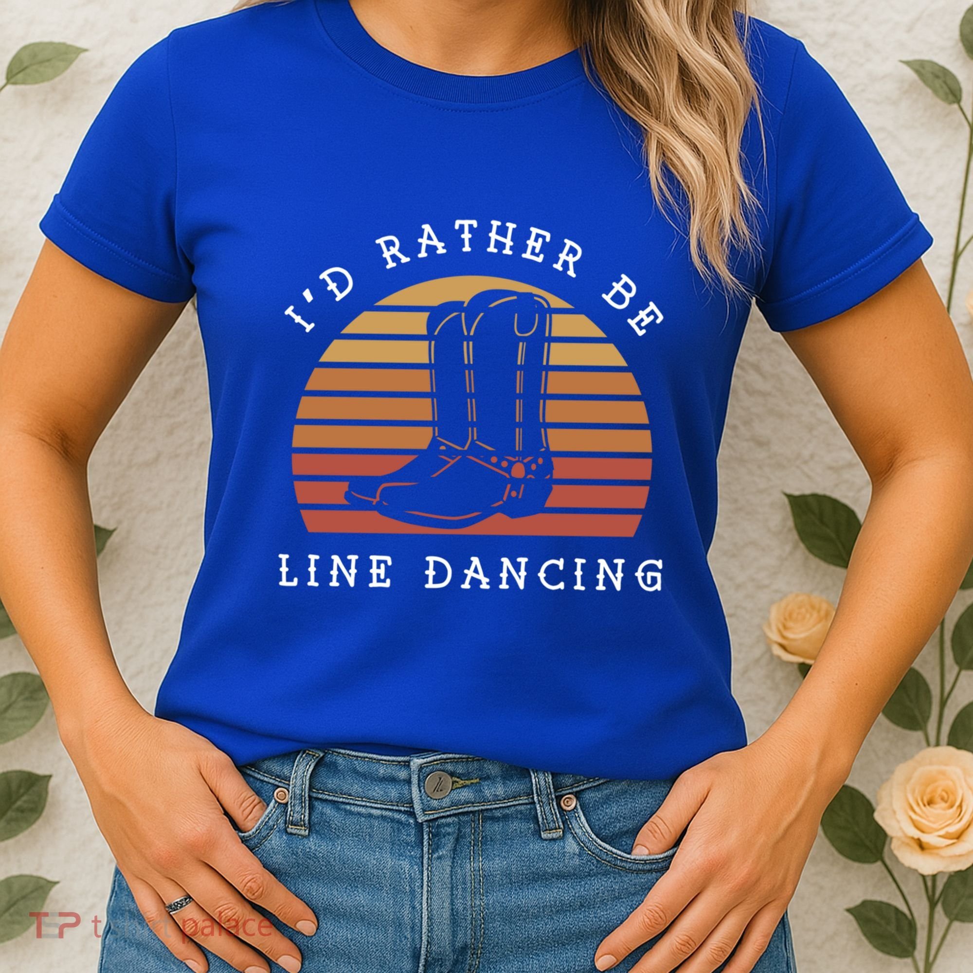 Cow Cow Boots ID Rather Be Line Dancing Great Gift Women's T-Shirt