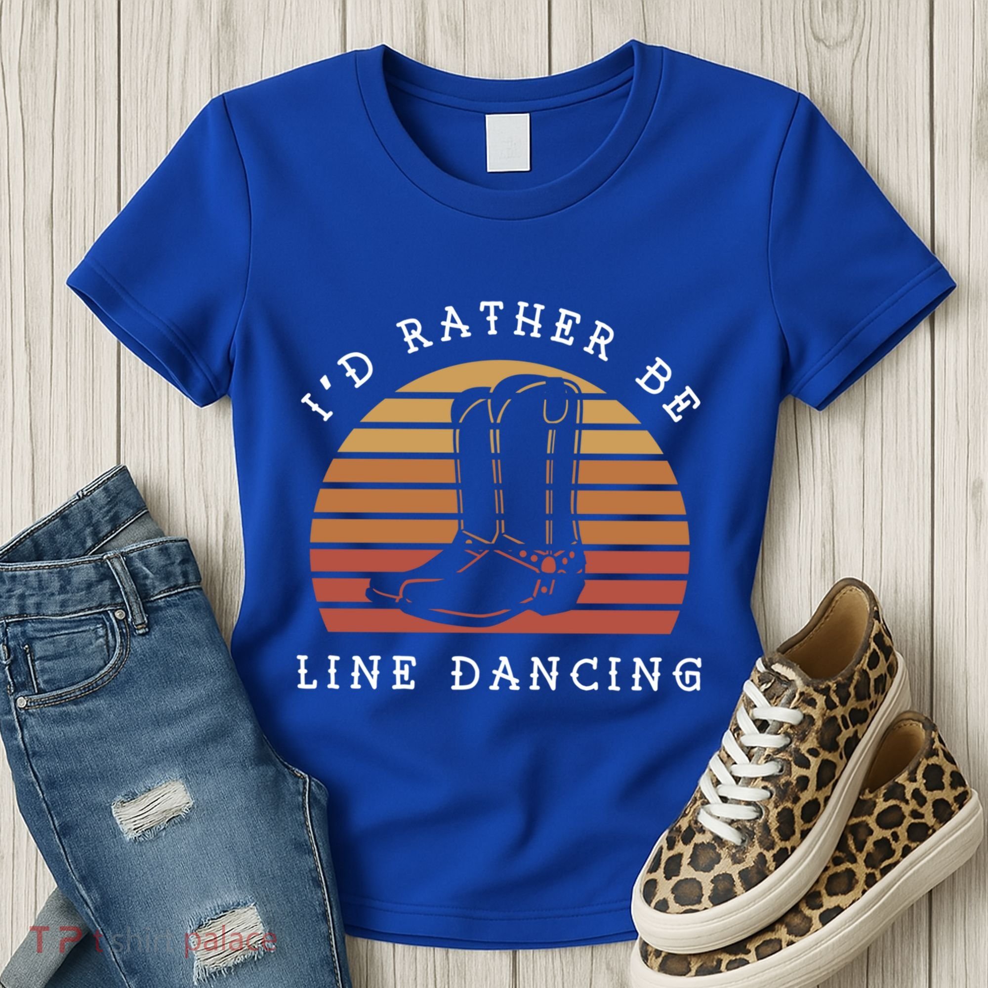 Cow Cow Boots ID Rather Be Line Dancing Great Gift Women's T-Shirt