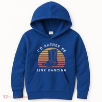 Cow Cow Boots ID Rather Be Line Dancing Great Gift Kids Hoodie thumb 0