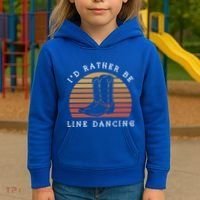Cow Cow Boots ID Rather Be Line Dancing Great Gift Kids Hoodie thumb 3
