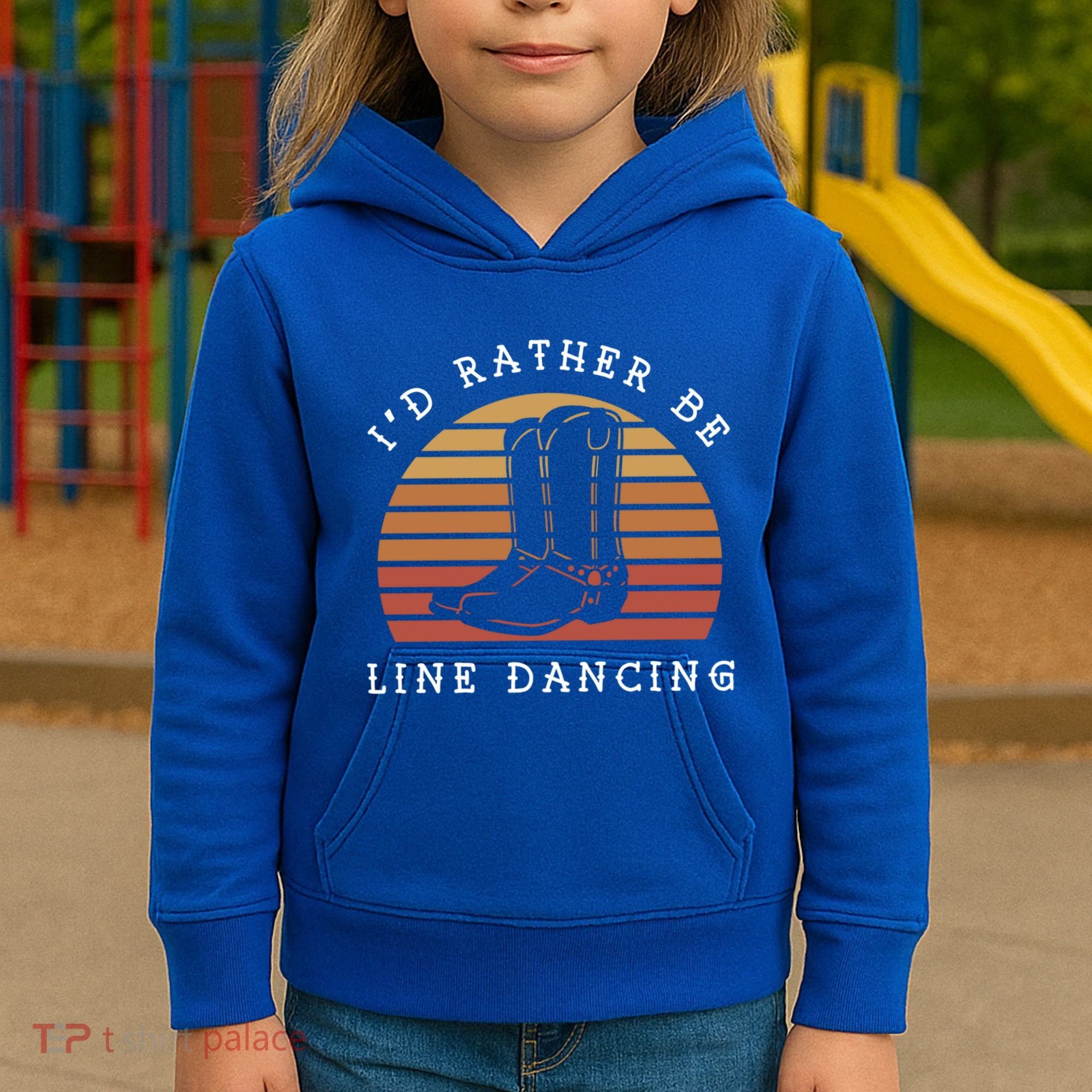 Cow Cow Boots ID Rather Be Line Dancing Great Gift Kids Hoodie