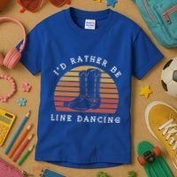 Cow Cow Boots ID Rather Be Line Dancing Great Gift Kids T-Shirt thumb 3