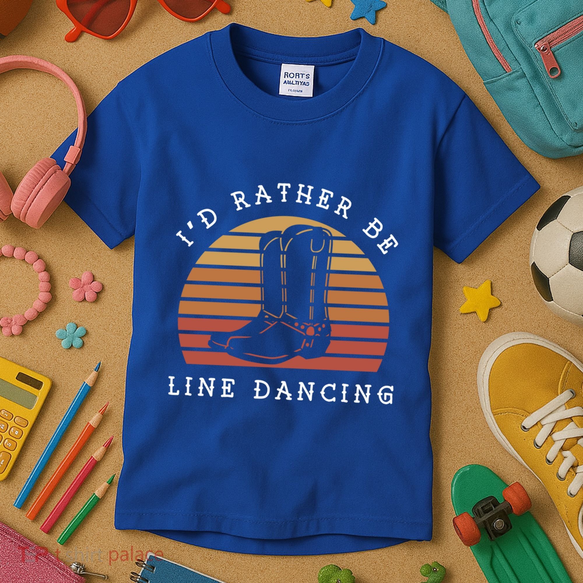 Cow Cow Boots ID Rather Be Line Dancing Great Gift Kids T-Shirt