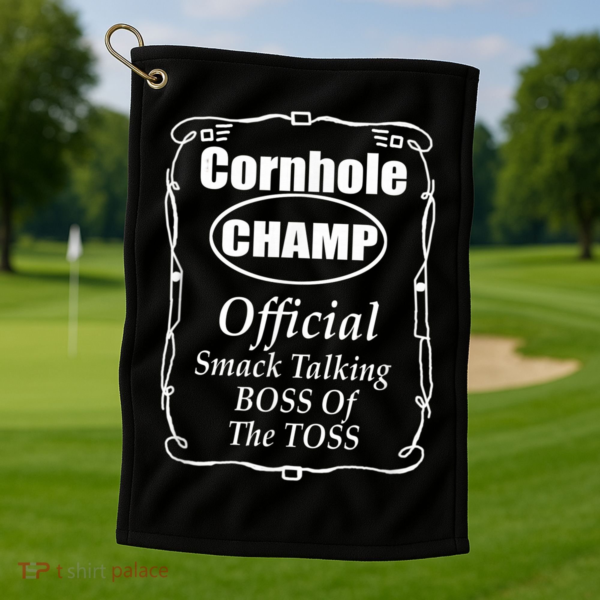 Cornhole Champion Boss of the Toss Cornhole Golf Towel