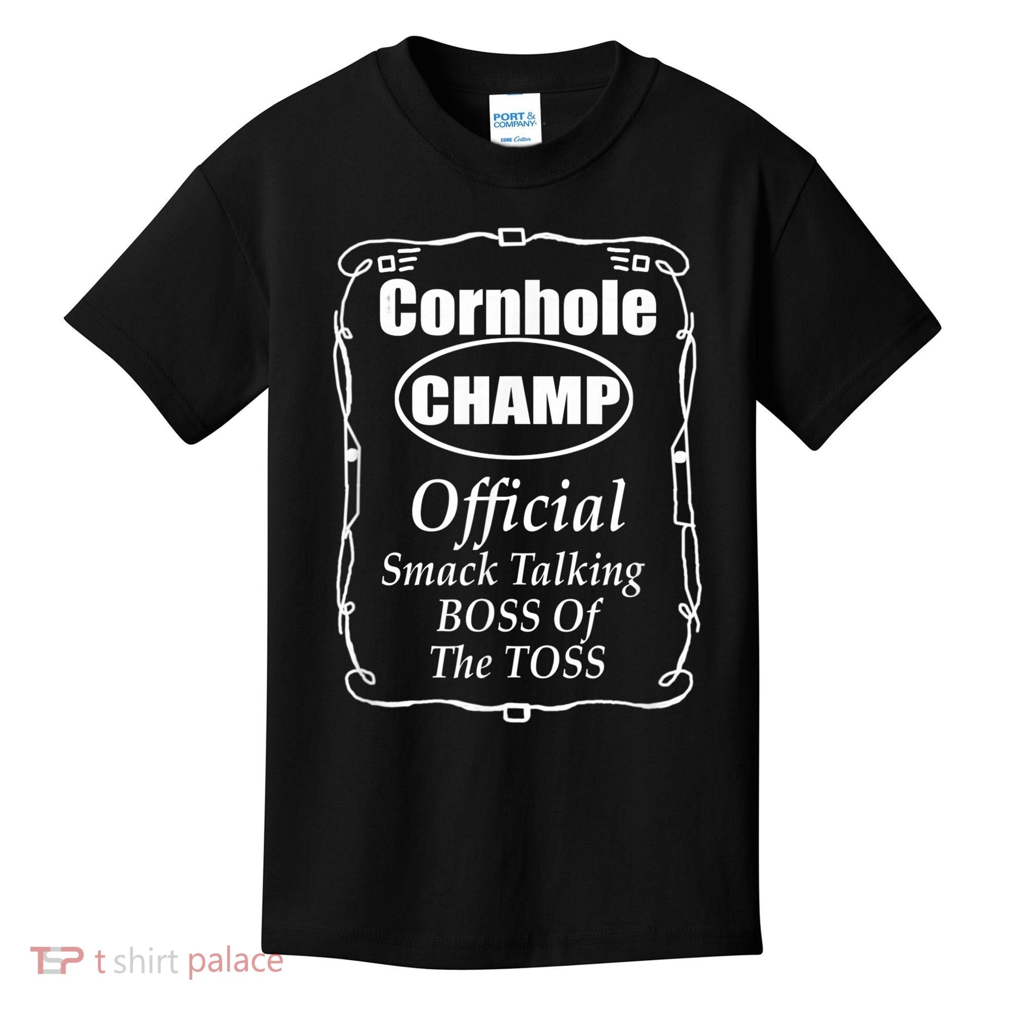 Cornhole Champion Boss of the Toss Cornhole Kids T-Shirt