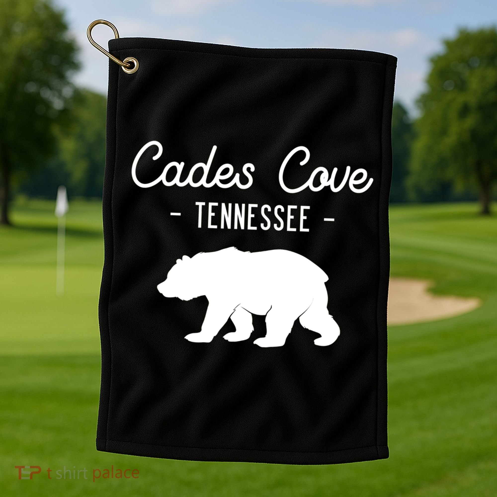 Cades Cove Bear Retro Tennessee Great Smoky Mountains Meaningful Gift Golf Towel