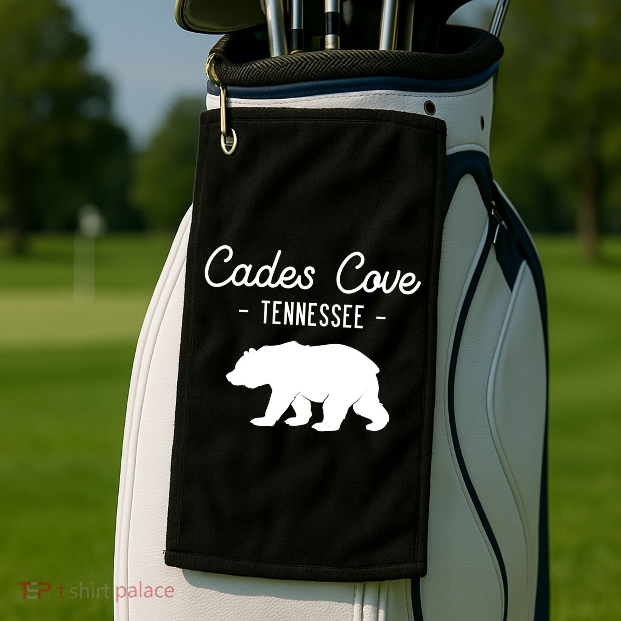 Cades Cove Bear Retro Tennessee Great Smoky Mountains Meaningful Gift Golf Towel