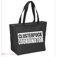 Clusterfuck Coordinator Boss Manager Dads Moms Funny Chaos Tote Bag thumb 2