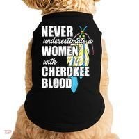 Cool Cherokee Blood Women Funny Native American Gift For Her Doggie Tank thumb 0
