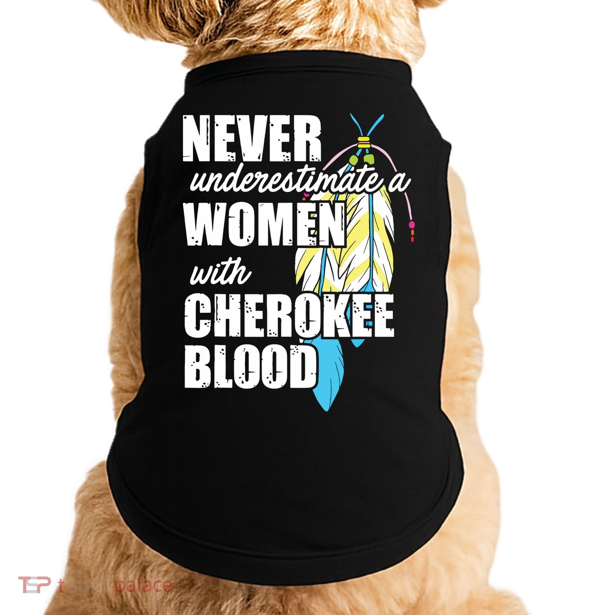 Cool Cherokee Blood Women Funny Native American Gift For Her Doggie Tank
