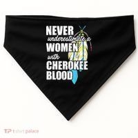 Cool Cherokee Blood Women Funny Native American Gift For Her USA-Made Doggie Bandana thumb 0