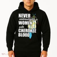 Cool Cherokee Blood Women Funny Native American Gift For Her Hoodie thumb 2