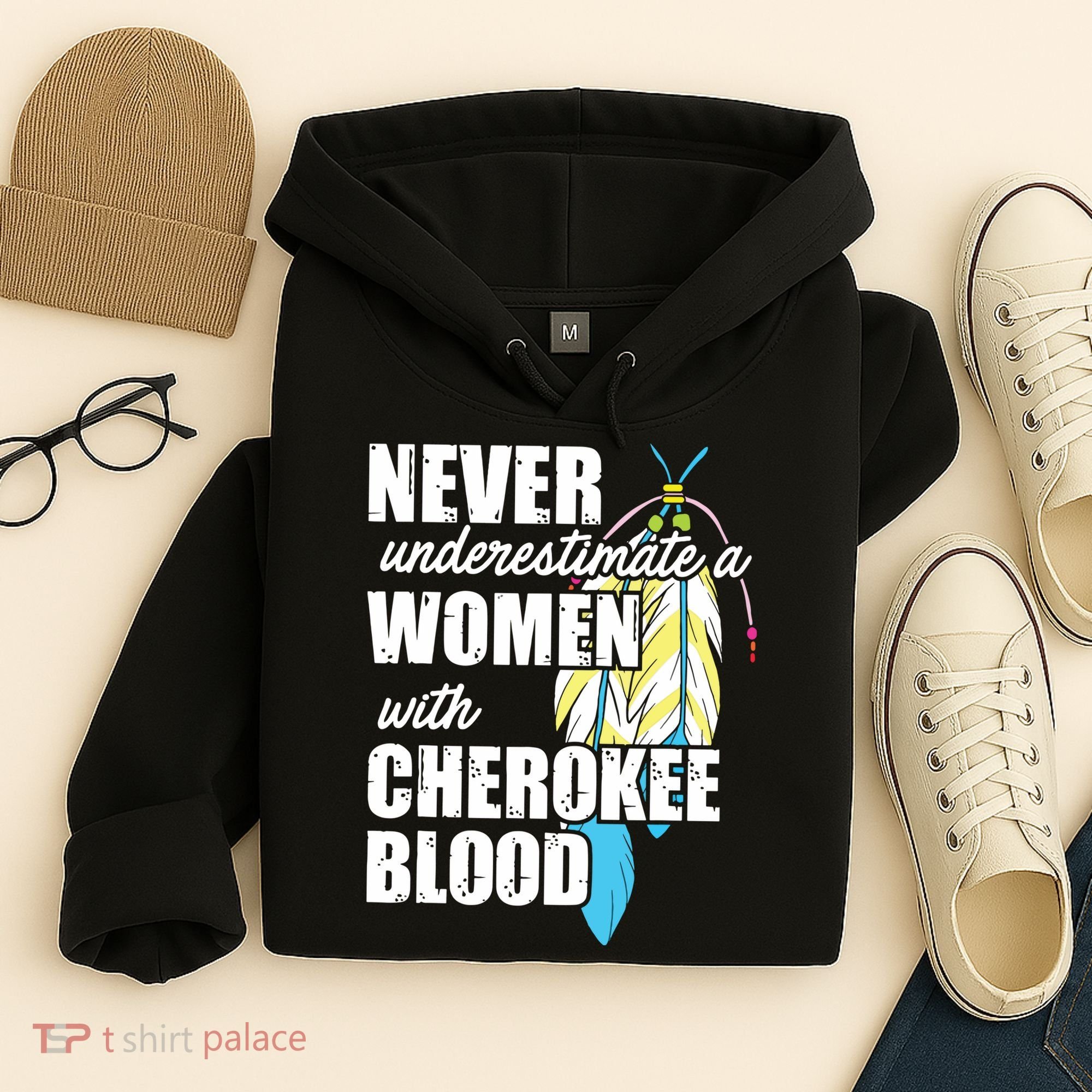 Cool Cherokee Blood Women Funny Native American Gift For Her Hoodie
