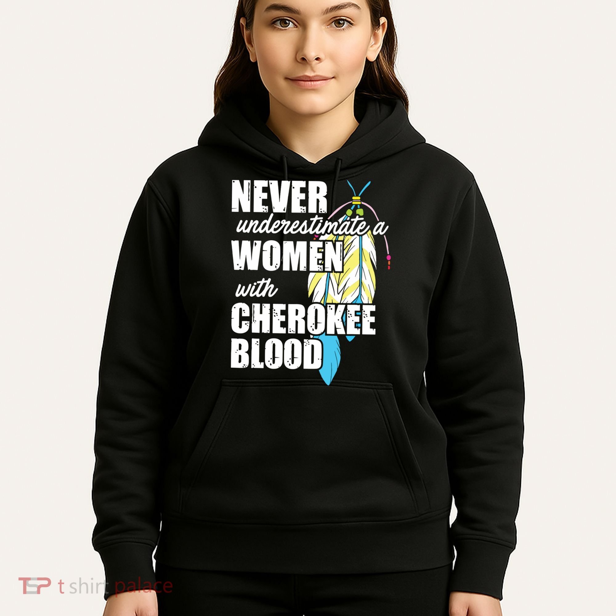 Cool Cherokee Blood Women Funny Native American Gift For Her Hoodie