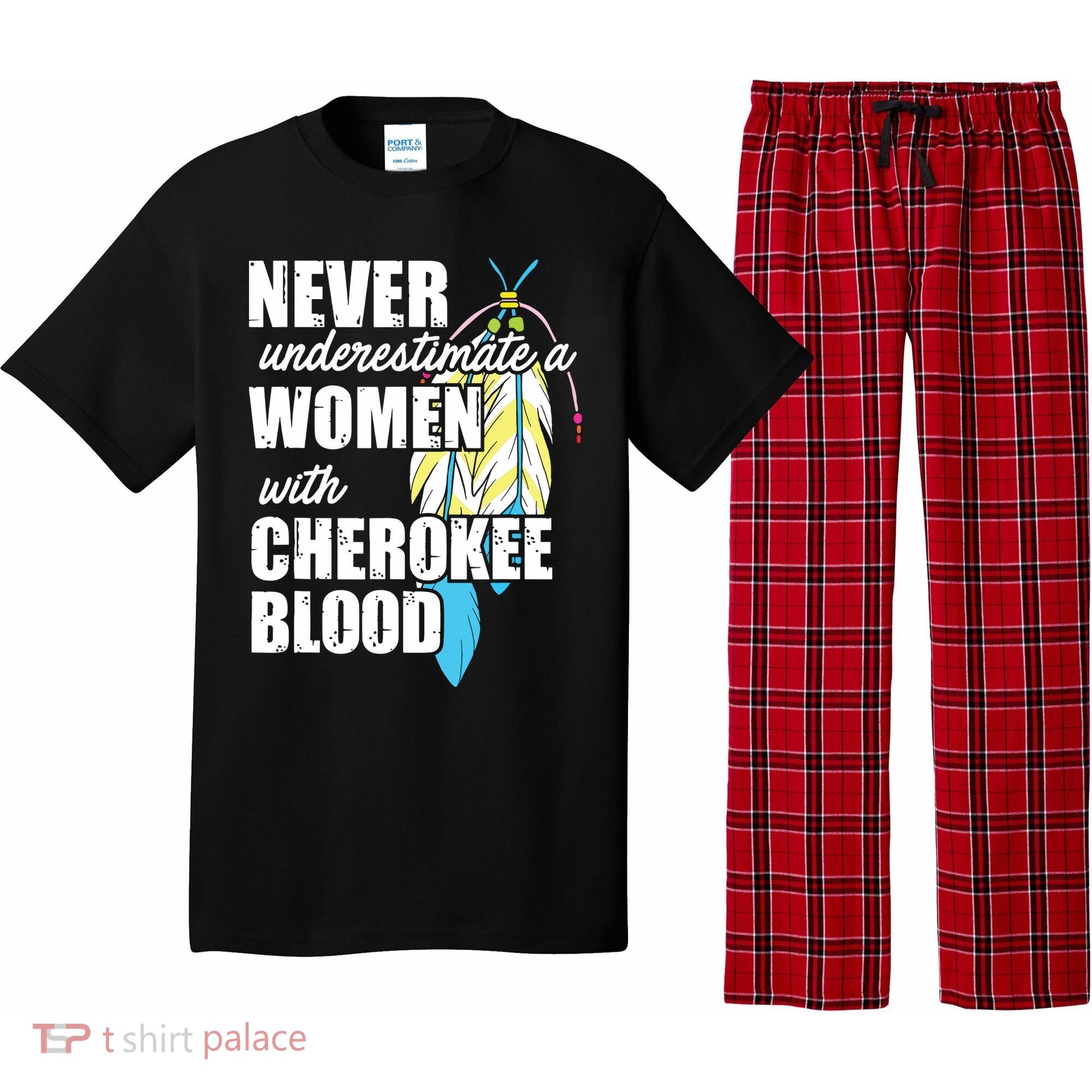 Cool Cherokee Blood Women Funny Native American Gift For Her Pajama Set