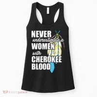 Cool Cherokee Blood Women Funny Native American Gift For Her Women's Tank Top thumb 0