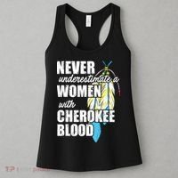 Cool Cherokee Blood Women Funny Native American Gift For Her Women's Tank Top thumb 3