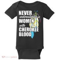 Cool Cherokee Blood Women Funny Native American Gift For Her Baby Bodysuit thumb 0