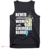 Cool Cherokee Blood Women Funny Native American Gift For Her Tank Top thumb 0
