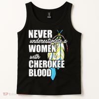 Cool Cherokee Blood Women Funny Native American Gift For Her Tank Top thumb 2