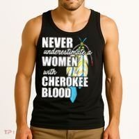 Cool Cherokee Blood Women Funny Native American Gift For Her Tank Top thumb 3