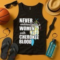 Cool Cherokee Blood Women Funny Native American Gift For Her Tank Top thumb 4