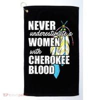 Cool Cherokee Blood Women Funny Native American Gift For Her Golf Towel thumb 0