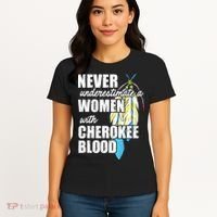 Cool Cherokee Blood Women Funny Native American Gift For Her Women's T-Shirt thumb 4
