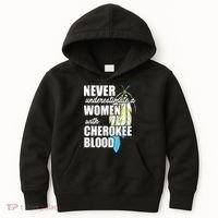 Cool Cherokee Blood Women Funny Native American Gift For Her Kids Hoodie thumb 0