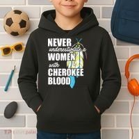 Cool Cherokee Blood Women Funny Native American Gift For Her Kids Hoodie thumb 2