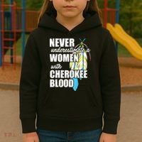 Cool Cherokee Blood Women Funny Native American Gift For Her Kids Hoodie thumb 3