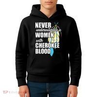 Cool Cherokee Blood Women Funny Native American Gift For Her Kids Hoodie thumb 4