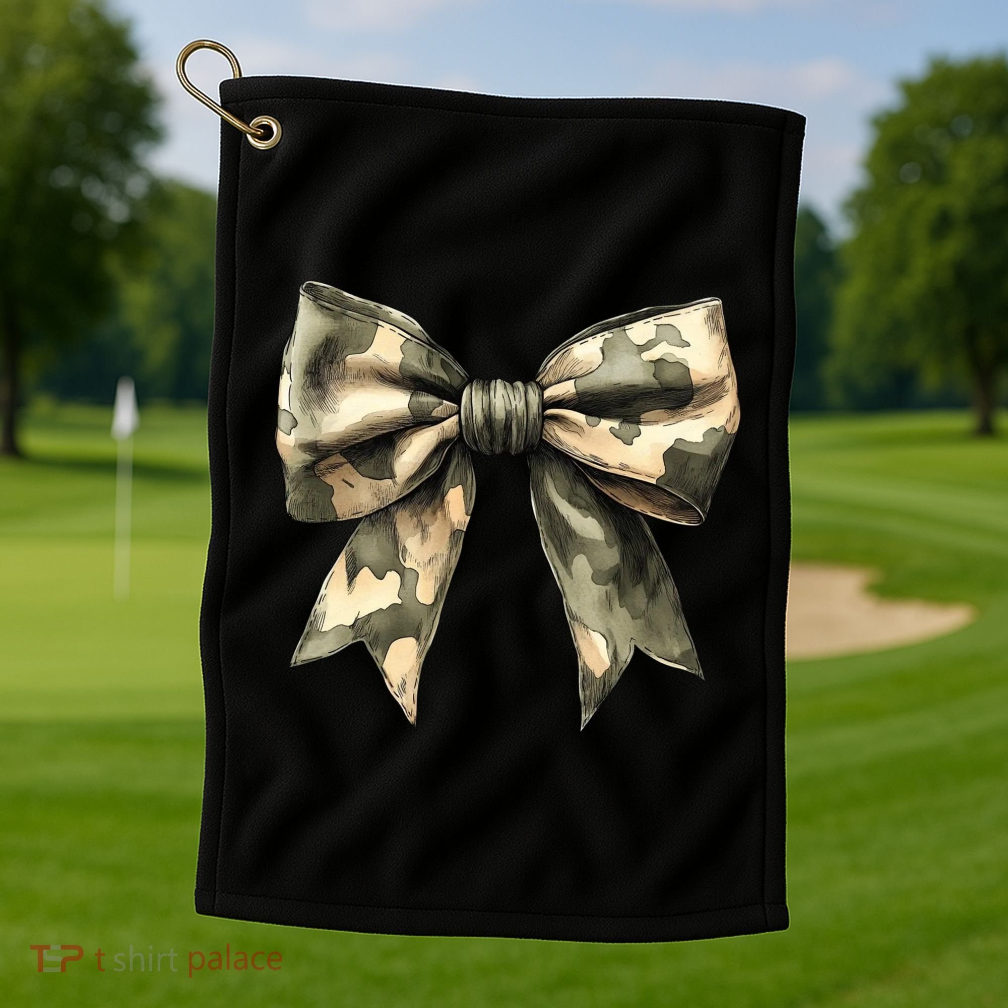 Camouflage Camo Bow Golf Towel
