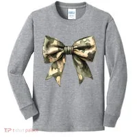 Camouflage Camo Bow Kids Long Sleeve Shirt thumb 0