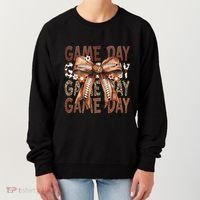 Cute Coquette Bow Football Mom Game Day Gift Women's Sweatshirt thumb 0