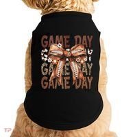 Cute Coquette Bow Football Mom Game Day Gift Doggie Tank thumb 0