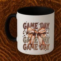 Cute Coquette Bow Football Mom Game Day Gift Coffee Mug thumb 2