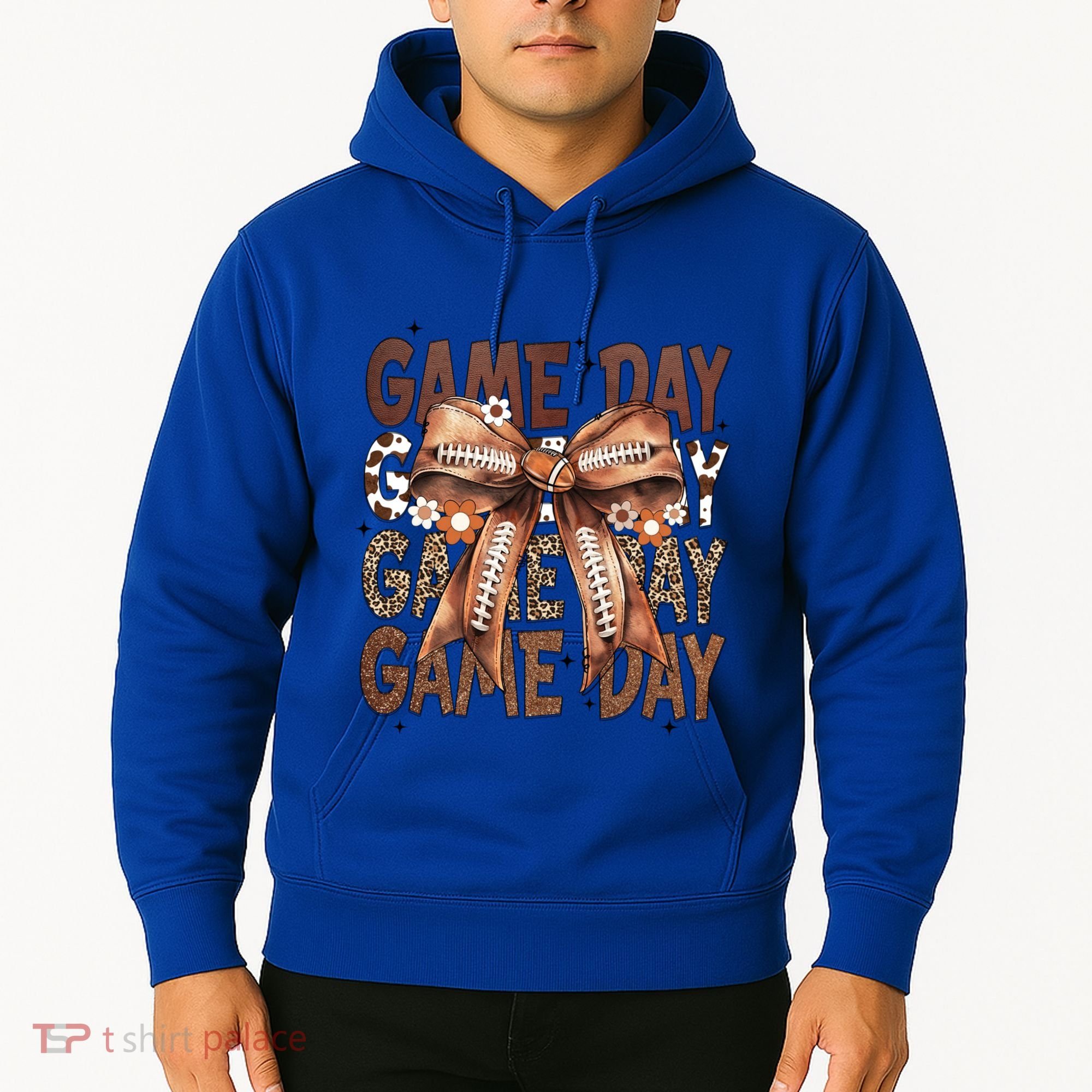 Cute Coquette Bow Football Mom Game Day Gift Hoodie