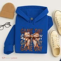 Cute Coquette Bow Football Mom Game Day Gift Hoodie thumb 4