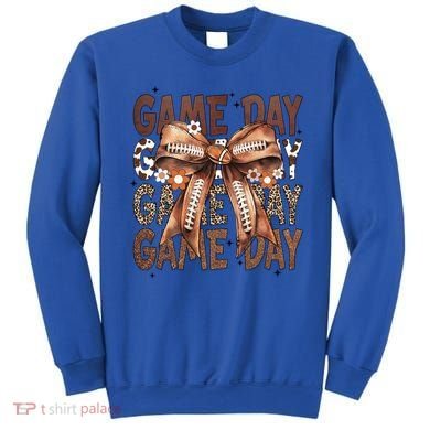Cute Coquette Bow Football Mom Game Day Gift Sweatshirt