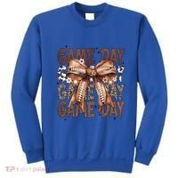 Cute Coquette Bow Football Mom Game Day Gift Sweatshirt thumb 0