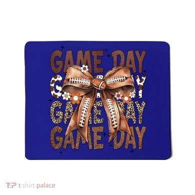 Cute Coquette Bow Football Mom Game Day Gift Mousepad